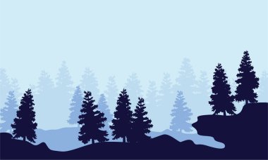Siluet Ladin orman sahne koleksiyonu
