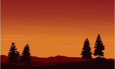 Hill Ladin sahne siluetleri üzerinde