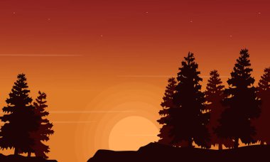 Ladin sahne siluetleri koleksiyonu stok