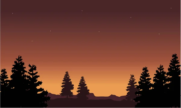 Silhouette de la collection de paysages d'arbres — Image vectorielle