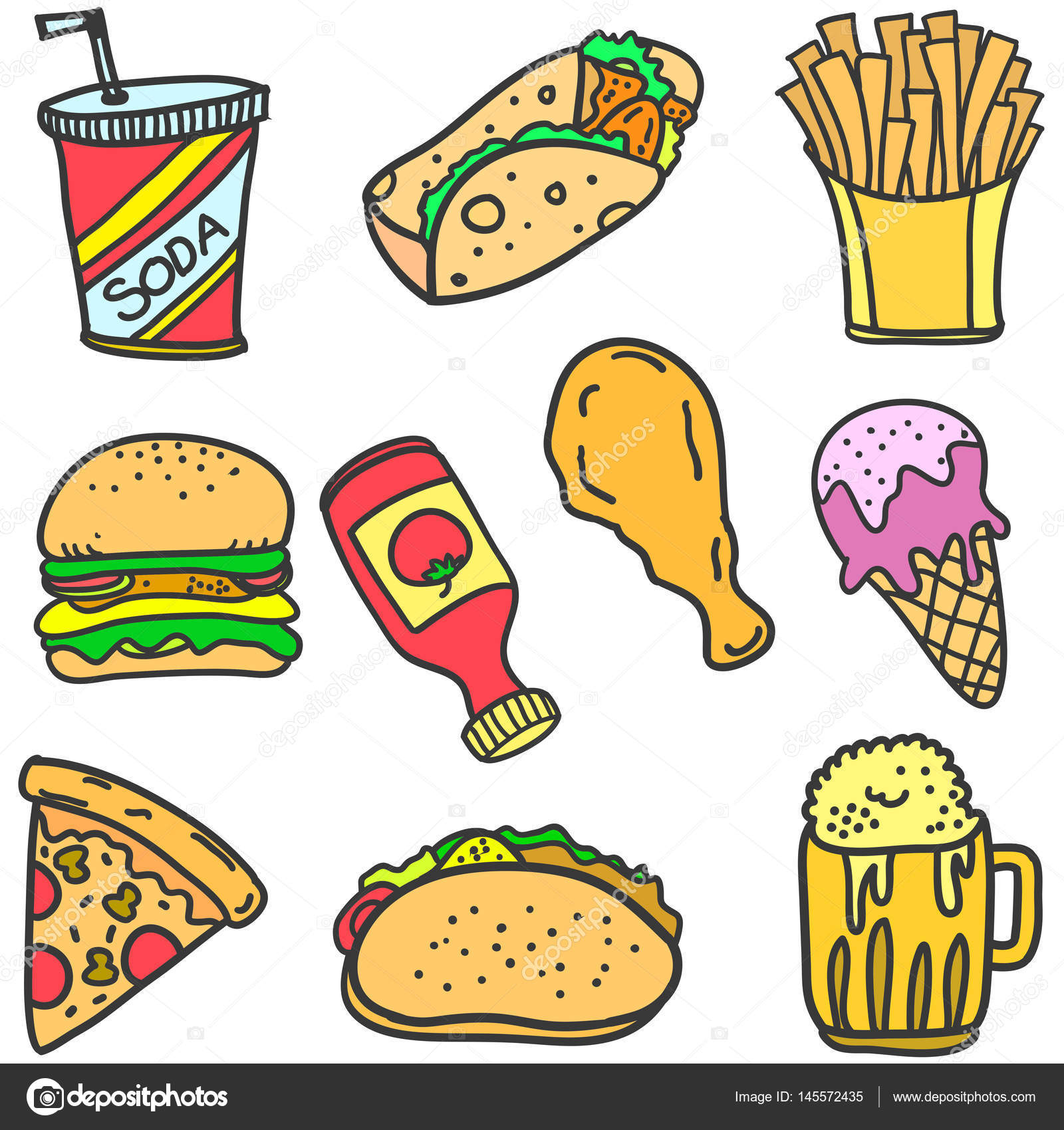 Caniche de  nourriture  divers dessin  anim  de  conception 
