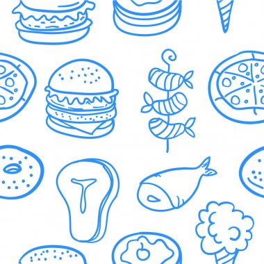 Çeşitli stil gıda topluluğu doodles