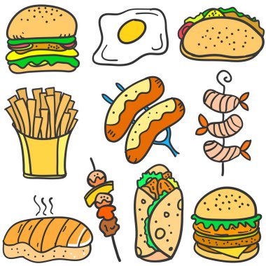 Yemek lezzetli topluluğu doodle