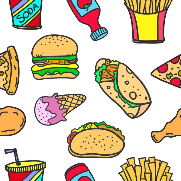 Illustratie voedsel objectstijl van doodles — Stockvector