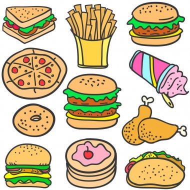 Doodle burger pasta ile gıda