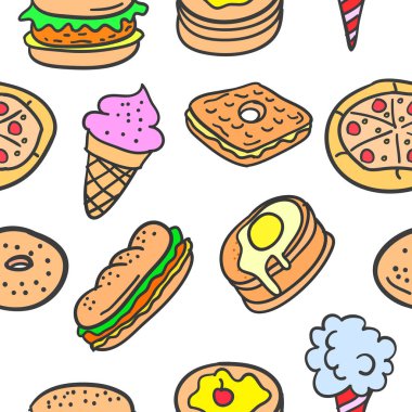 Fast food doodle stilini ayarla