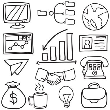 Nesne iş topluluğu çeşitli karalamalar