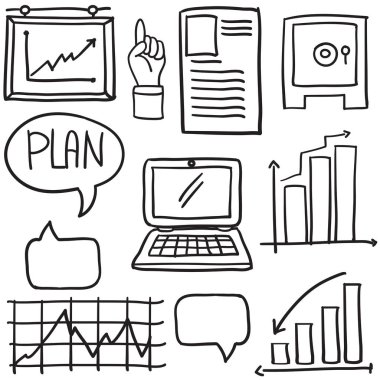 Çeşitli iş doodle öğesi