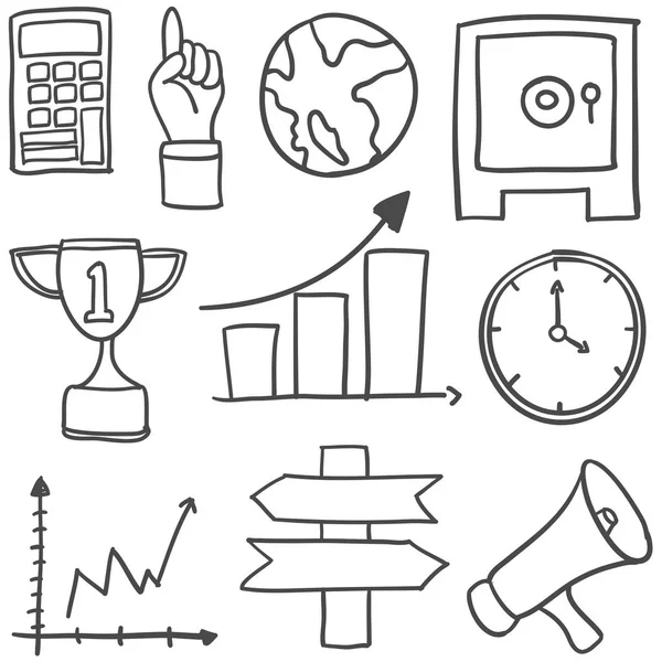 Coleção de objetos de negócios doodles —  Vetores de Stock