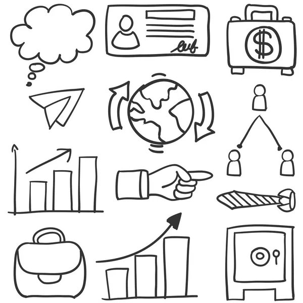 Coleção de doodles de objeto de negócios —  Vetores de Stock