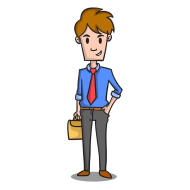 Mutlu işadamı karakter tasarım karikatür