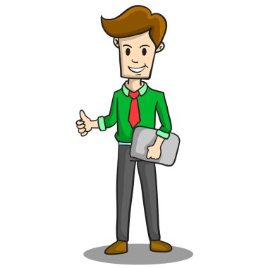 Mutlu işadamı stil karakter koleksiyonu