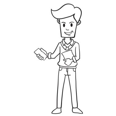 Karakter işadamı tarzı el çizmek