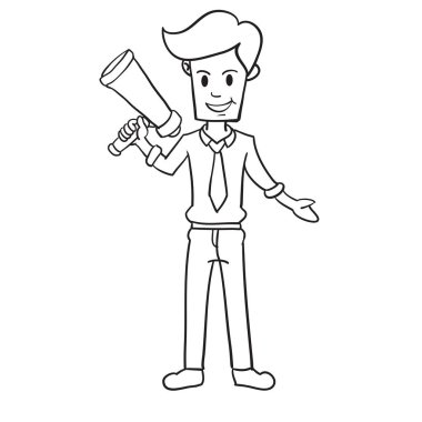 El ile işadamı karakter çizer