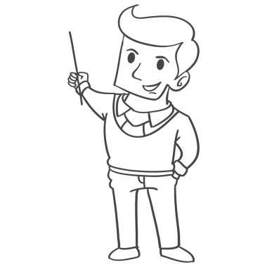 İşadamı karakter stili elle çizmek