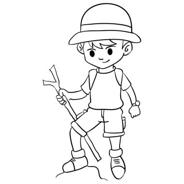 Karakter çocuk tırmanma stil tasarımı