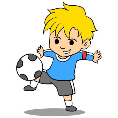 Karakter futbol oynayan çocuk