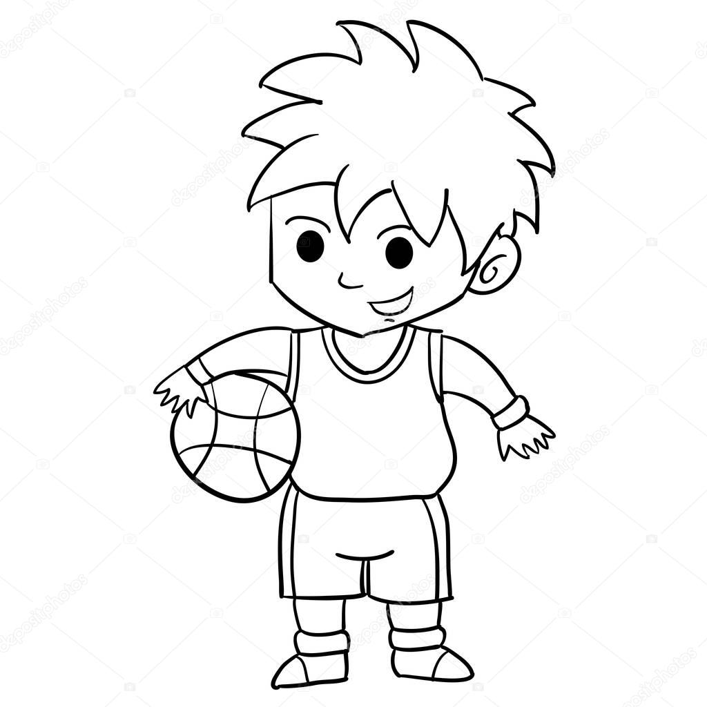 illustration of Cartoon kids sports characters