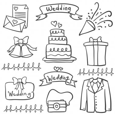 Düğün el Doodle çizmek stili