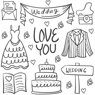 Öğe karalamalar düğün örnek