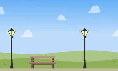 Lamba manzara ile sandalyenin illüstrasyon vektör