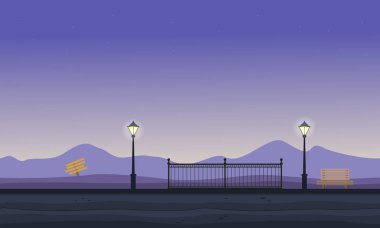 Hill sahne vektör düz topluluğu