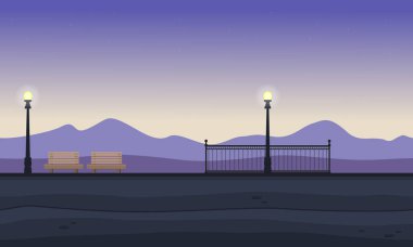 Sandalye ve lamba manzara arka plan