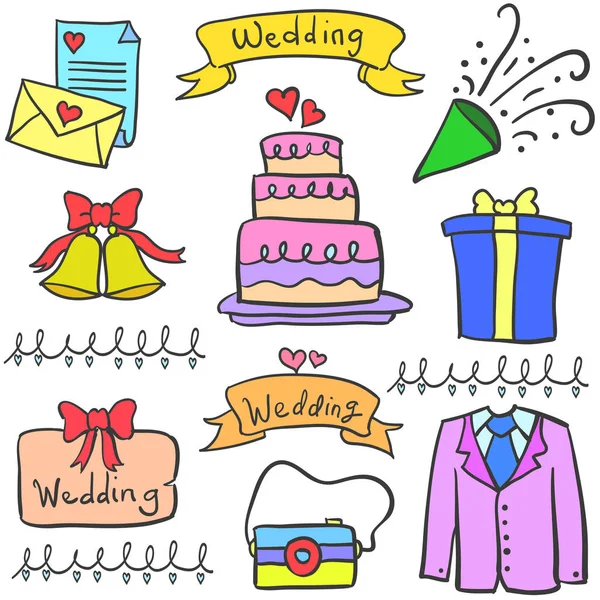 Doodle de elemento de fiesta de boda — Vector de stock