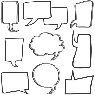 Doodle metin balon Stil kümesi