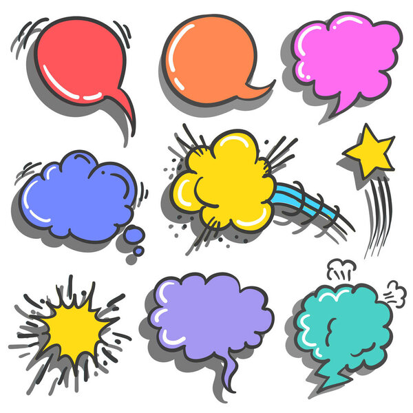 Collection style text balloon set