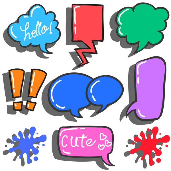 Set of bubble text various style — Stock Vector