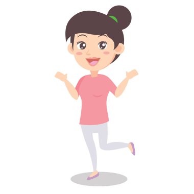 Mutlu anne karakter stili tasarımı