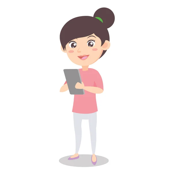 Personaje madre con estilo de teléfono — Vector de stock