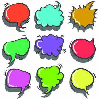 Metin balon renkli vektör çizim