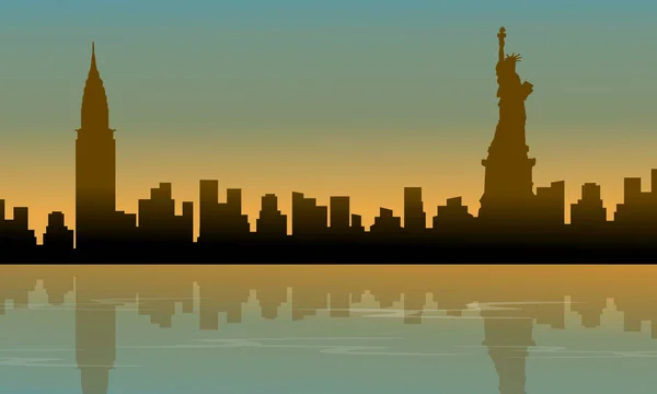 Paysage de la construction silhouettes USA — Image vectorielle