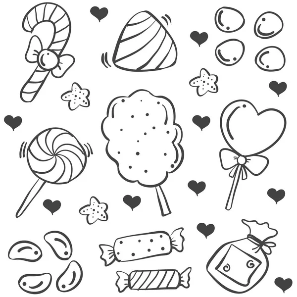 Doodle de dulces arte vectorial varios — Archivo Imágenes Vectoriales