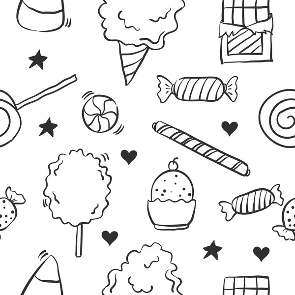 Gyűjteménye candy különböző doodles — Stock Vector