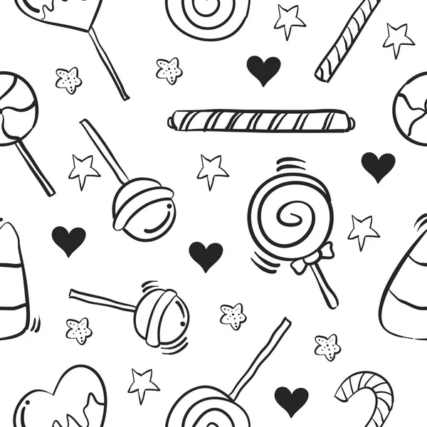 Sammlung von bonbonsüßen Doodle-Stil — Stockvektor