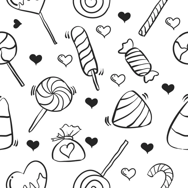 Art vectoriel de bonbons doux style doodle — Image vectorielle