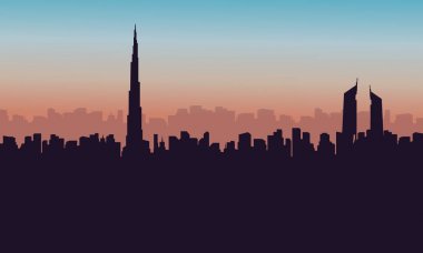Uluslararası Dubai Kongre ve Sergi Sarayı şehir kurma silüeti