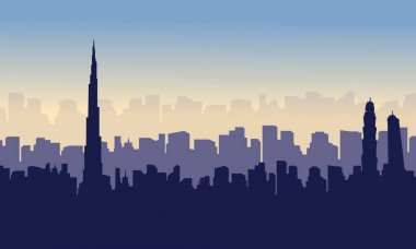 Dubai güzellik sahne siluetleri topluluğu