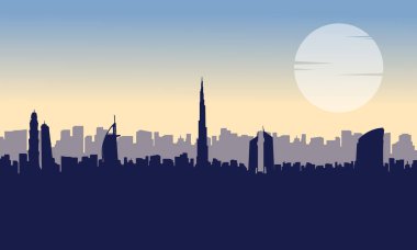 Güzellik manzara dubai günbatımı siluetleri sahne