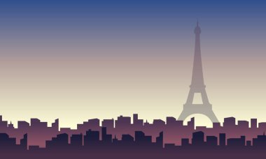 Paris şehir sahne siluetleri bina ile