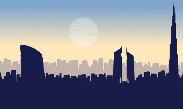 Silhouette de Dubaï bâtiment paysage beauté — Image vectorielle