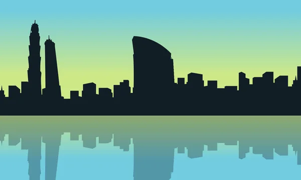 矢量艺术的迪拜城市剪影风光 — 图库矢量图片