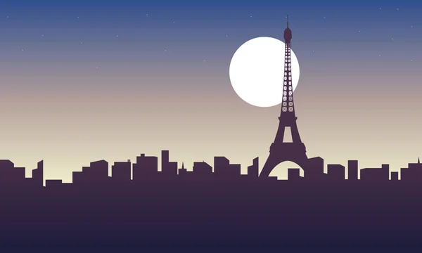 Silhouette von Paris bei Sonnenaufgang — Stockvektor