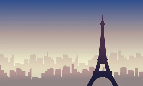 Silhouette der Stadt Frankreich Landschaft — Stockvektor