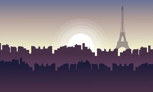 Silhouette de la ville France avec tour eiffel — Image vectorielle