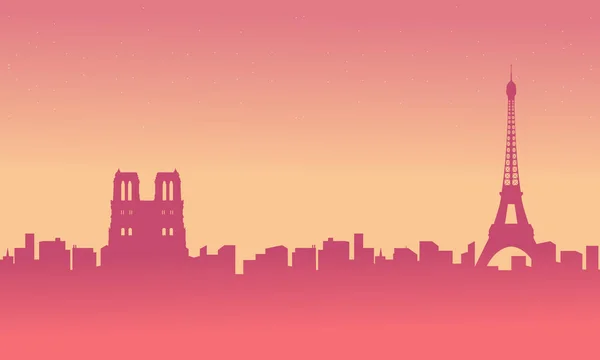 Paysage de France silhouettes de fond de ville — Image vectorielle