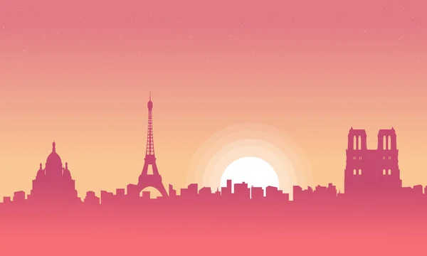 Ilustración vectorial del paisaje de París por la mañana — Vector de stock